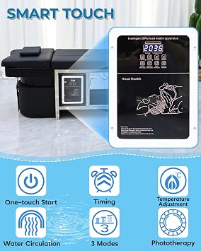 Head Spa Bed with Water Circulation System, Stainless Steel Bed Frame