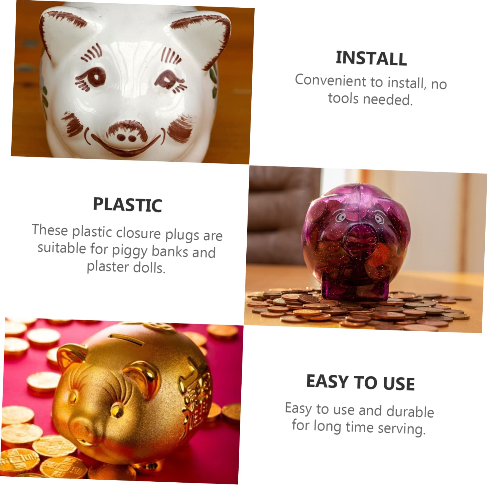 Holibanna 50pcs for Piggy Bank Small Storage Box Lid Cash Savings Box Bottom Covers