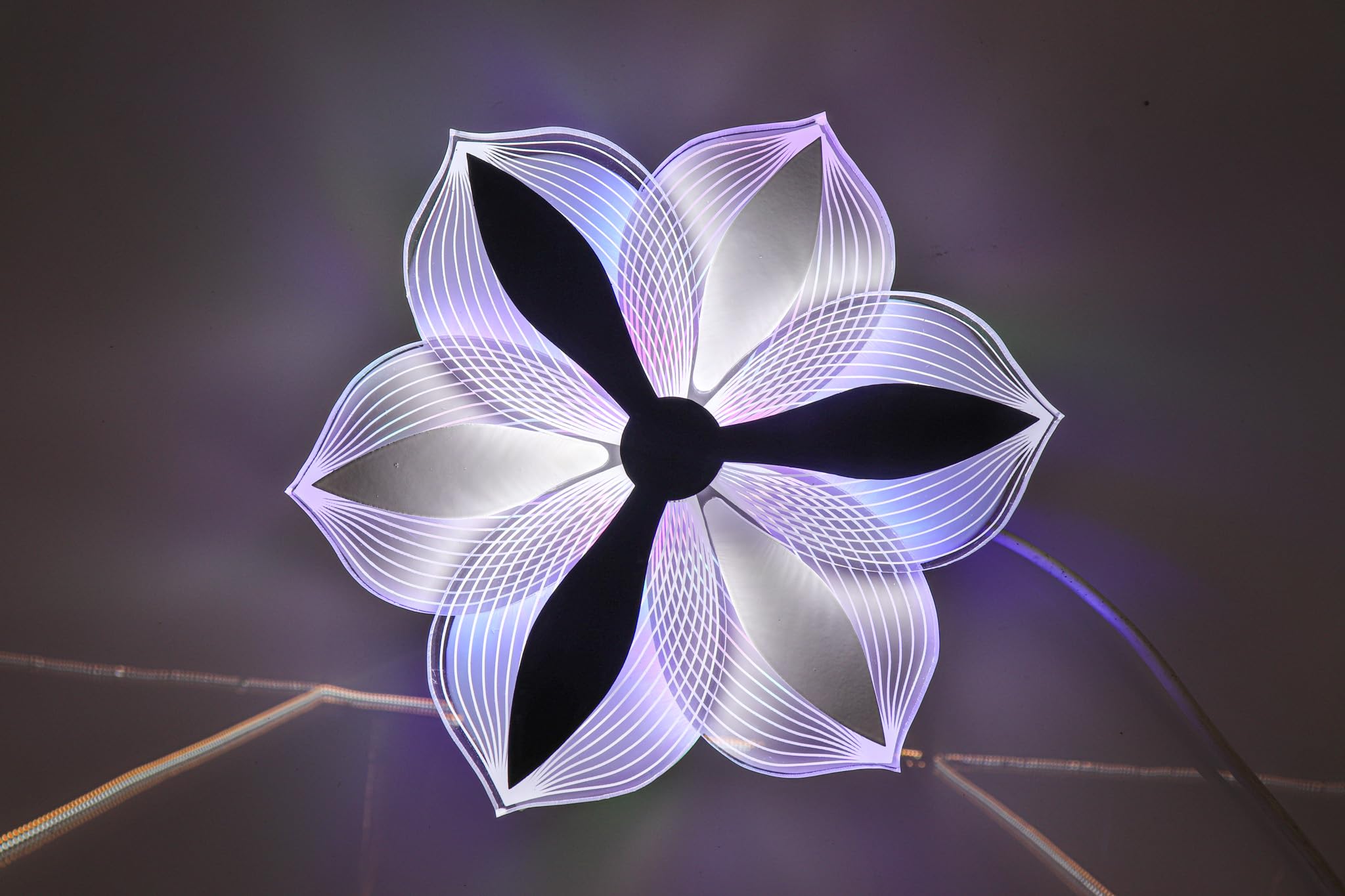 swanart Glowora RGB Color Changing Acrylic & Metal Flower-Shaped Chandelier Light - Modern 10W Decorative Ceiling Light for Living Rooms, Bedrooms, and Kids' Rooms 2