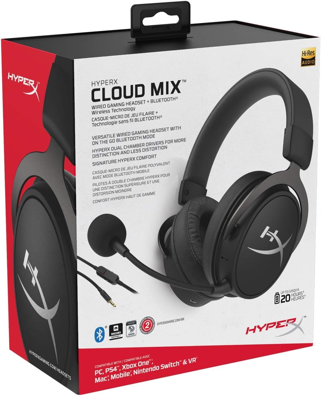 ایگرد | قیمت و خرید HyperX Cloud Mix Wired Gaming Headset + Bluetooth -  Game and Go - Detachable Microphone - Signature HyperX Comfort -  Lightweight - Multi Platform Compatible - Black (Renewed)