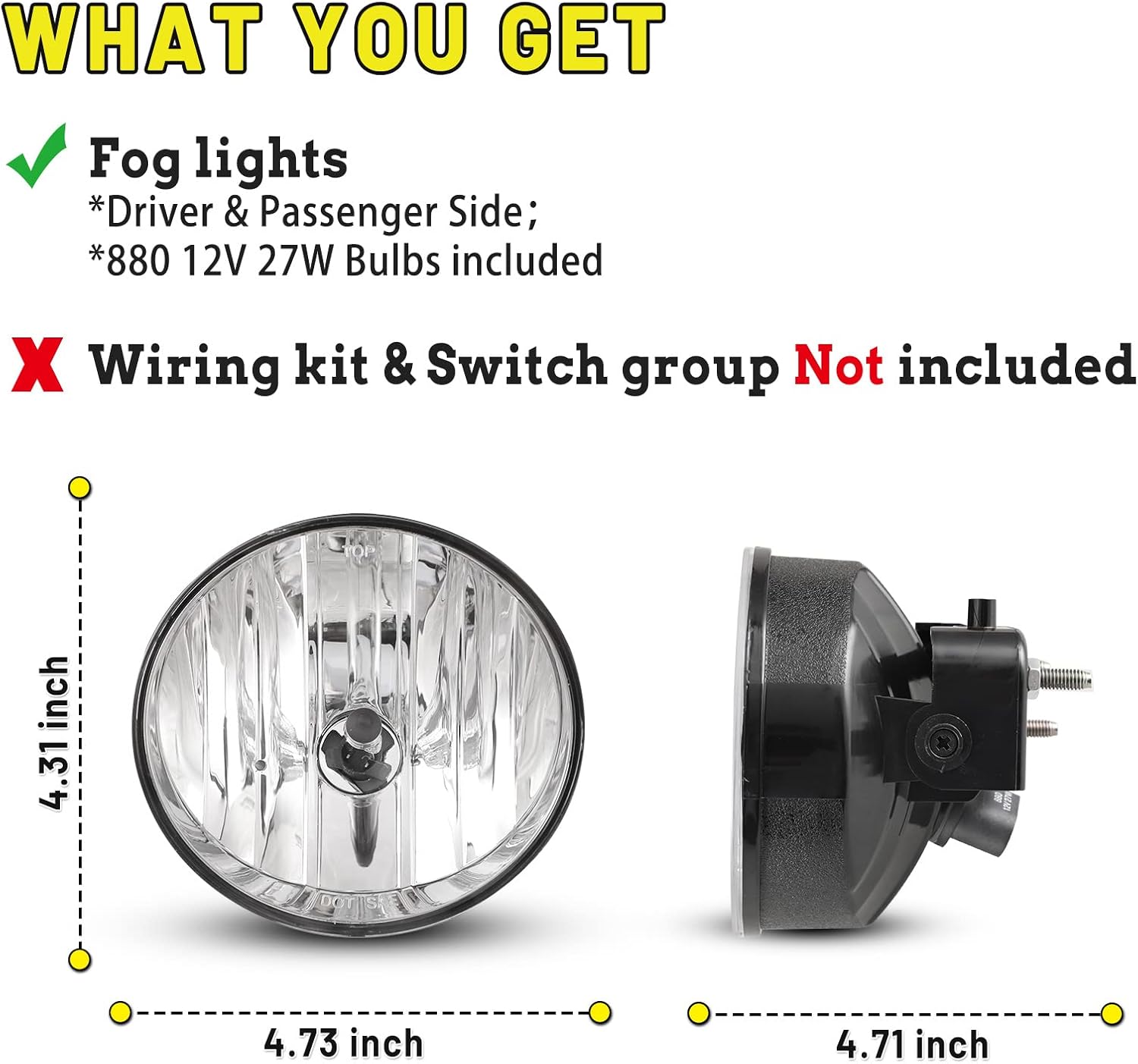 Fog Lights Lamps Assembly compatible for GMC Envoy 2002 2003 2004 2005 2006 2007 2008 2009 Driver Passenger Replacement