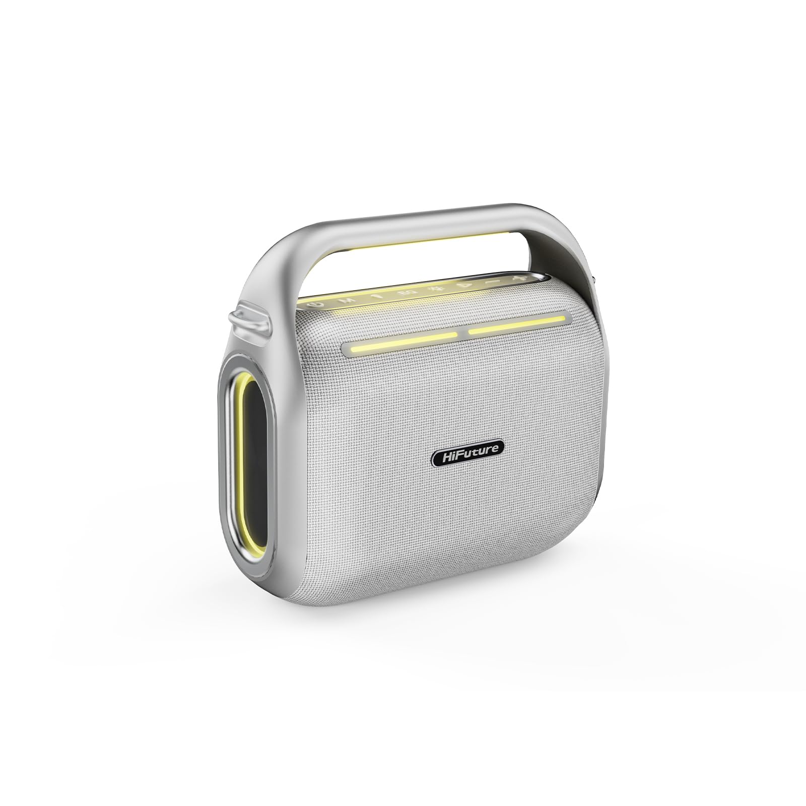 HiFuture MusicBox 200 100W Bluetooth 5.0 BT/USB/SD Kart/AUX Girişli Mikrofonlu Karaoke Sistemi Kablosuz Hoparlör (Gümüş)
