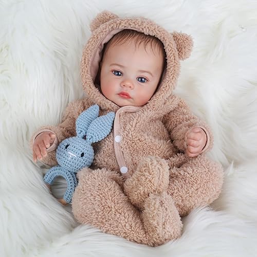 Miniatura 9 de Reborn - Muñeca de bebé realista de 18 pulgadas, de silicona, con cuerpo de vinilo suave, puede nadar con accesorios, regalos para niños de 3 años