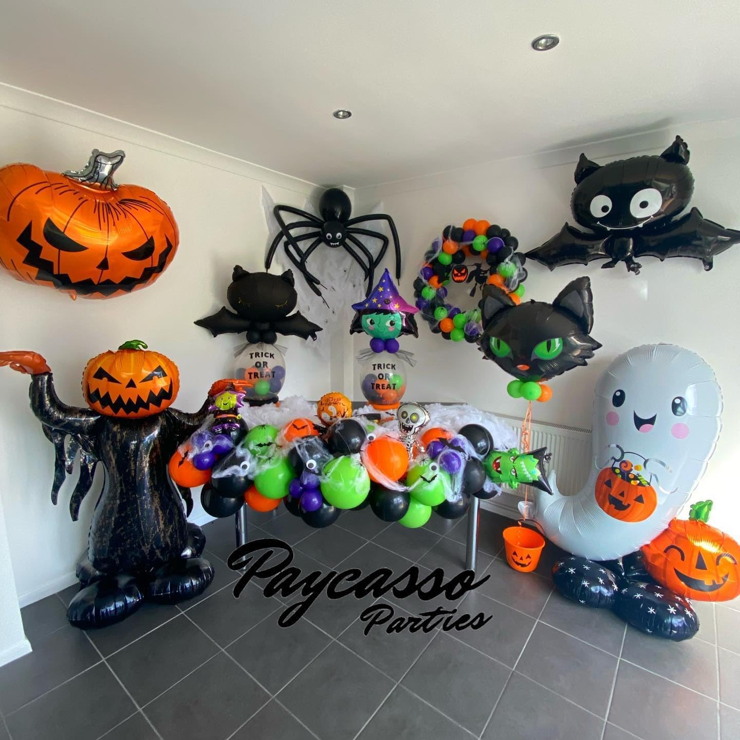 Halloween Latex Balloons, 60pcs 12 Inches Black Orange Green Purple Balloons with 1 Ribbon for Halloween, Birthday, Graduation, Harley Davidson Party Decorations