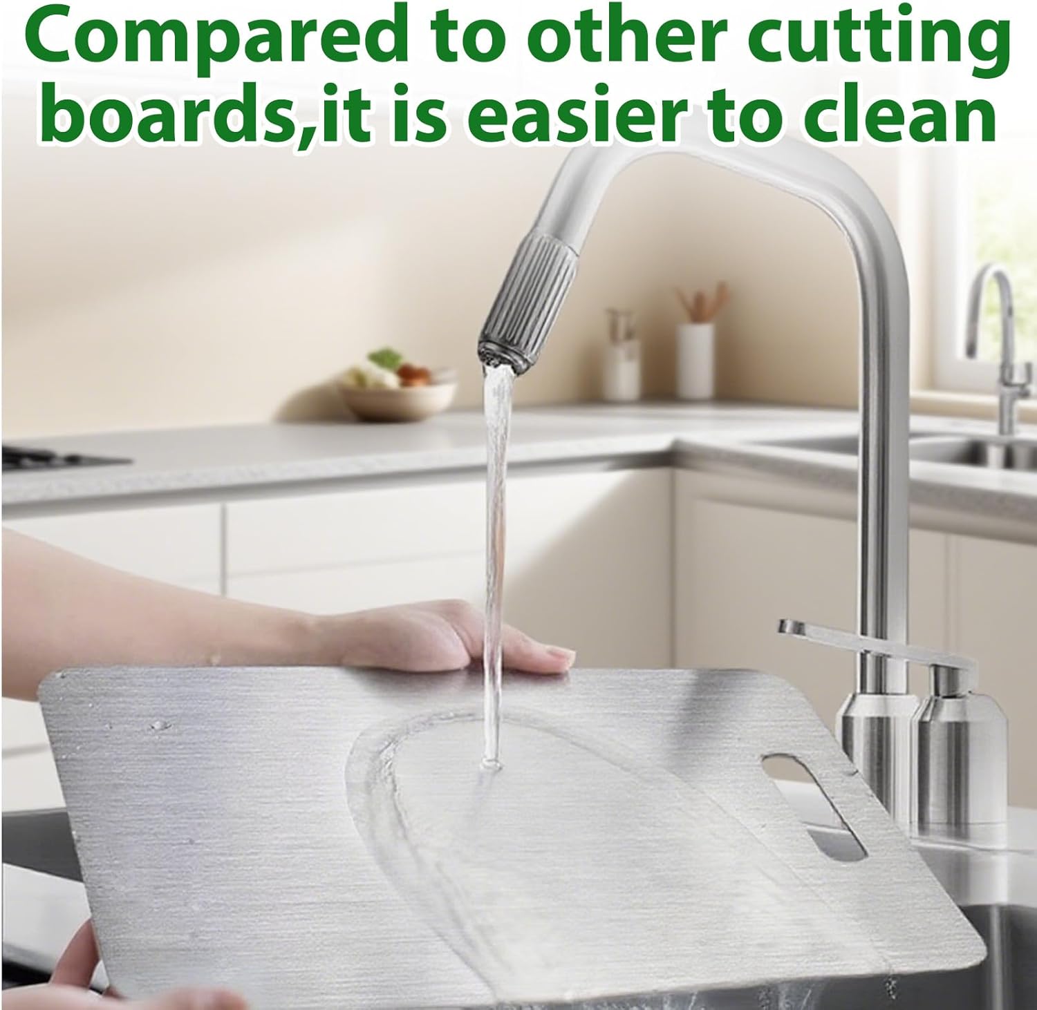 Medium Katuchef Cutting Board, Katuchef Titanium Cutting Board, Cutting Boards, Stainless Double Sided Steel Cutting Boards for Cutting Meat Vegetable Fruit (13.4L x 9W)