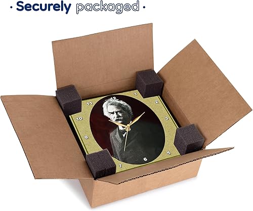 Miniatura 7 de 3dRose LLC Mark Twain - Reloj de pared con diseño de linterna mágica vintage, 10 x 10 pulgadas