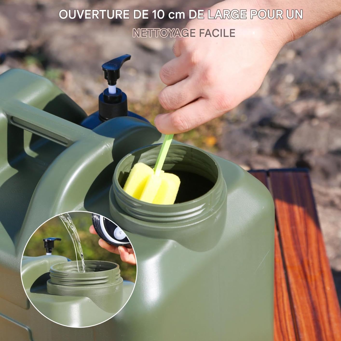 Générique Réservoir d'eau pour Camping 20L avec Bouteille De Savon À Main