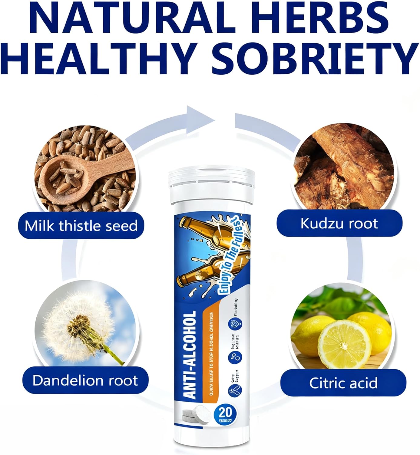 Anti-Alcohol Complex Effervescent Tablets – Hyditation & Wellness Support with Milk Thistle, B Vitamins, Electrolytes, Vitamin C, Zinc - Image 4