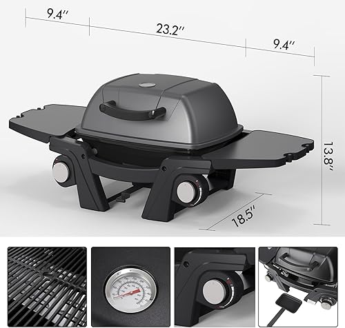 Miniatura 8 de Kukoofyer Parrilla de gas portátil de propano, parrilla de propano de mesa, 24,000 BTU Parrilla de barbacoa al aire libre Parrilla de camping con
