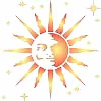 Stencil Raggi Di Sole XL 35,5x35,5 Cm - Riutilizzabile Per Pareti E Decorazioni Fai Da Te - Foto 3