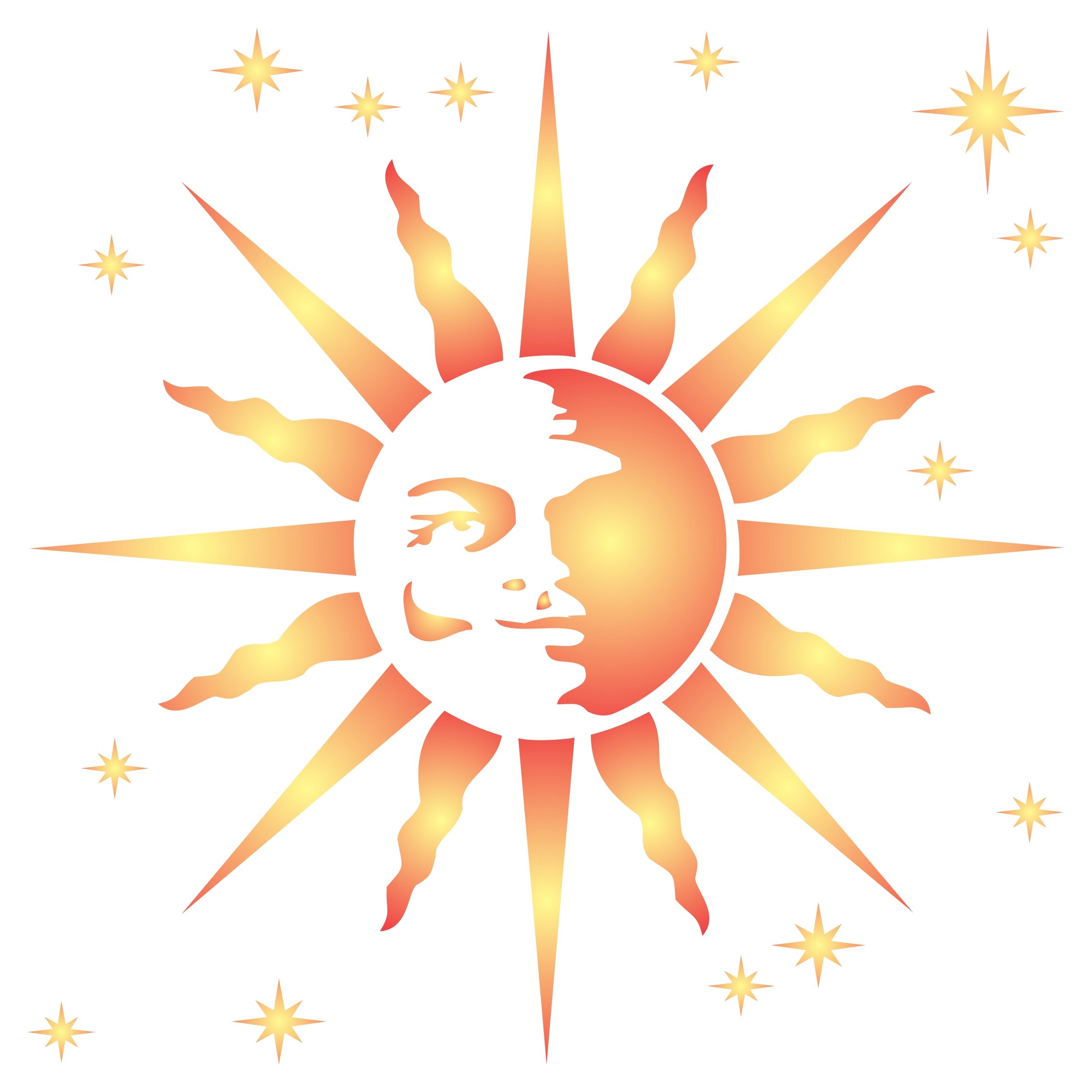 Pochoir soleil rétro peinture murale grand pochoir sol et tissu