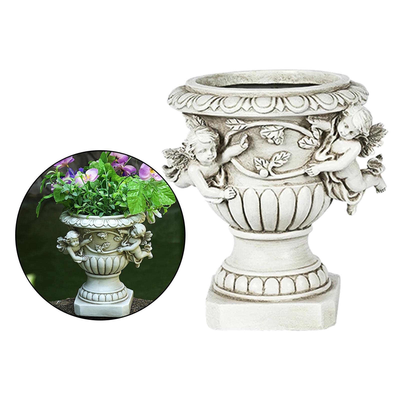 Figura de Maceta de Hadas Miniatura Taza para Y Hierbas con Diseño Angel en Resina Tallada a Mano Adecuado para Decoración de, Un