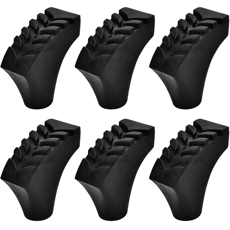 6 Pcs Rubber Tips for Hiking Poles – 11.4 mm Rubber Cane Tips Replacement, Long-Lasting Design, Slip-Resistant Grip – Suitable for Multiple Brands | Walking Support in the City and on Nature Trails