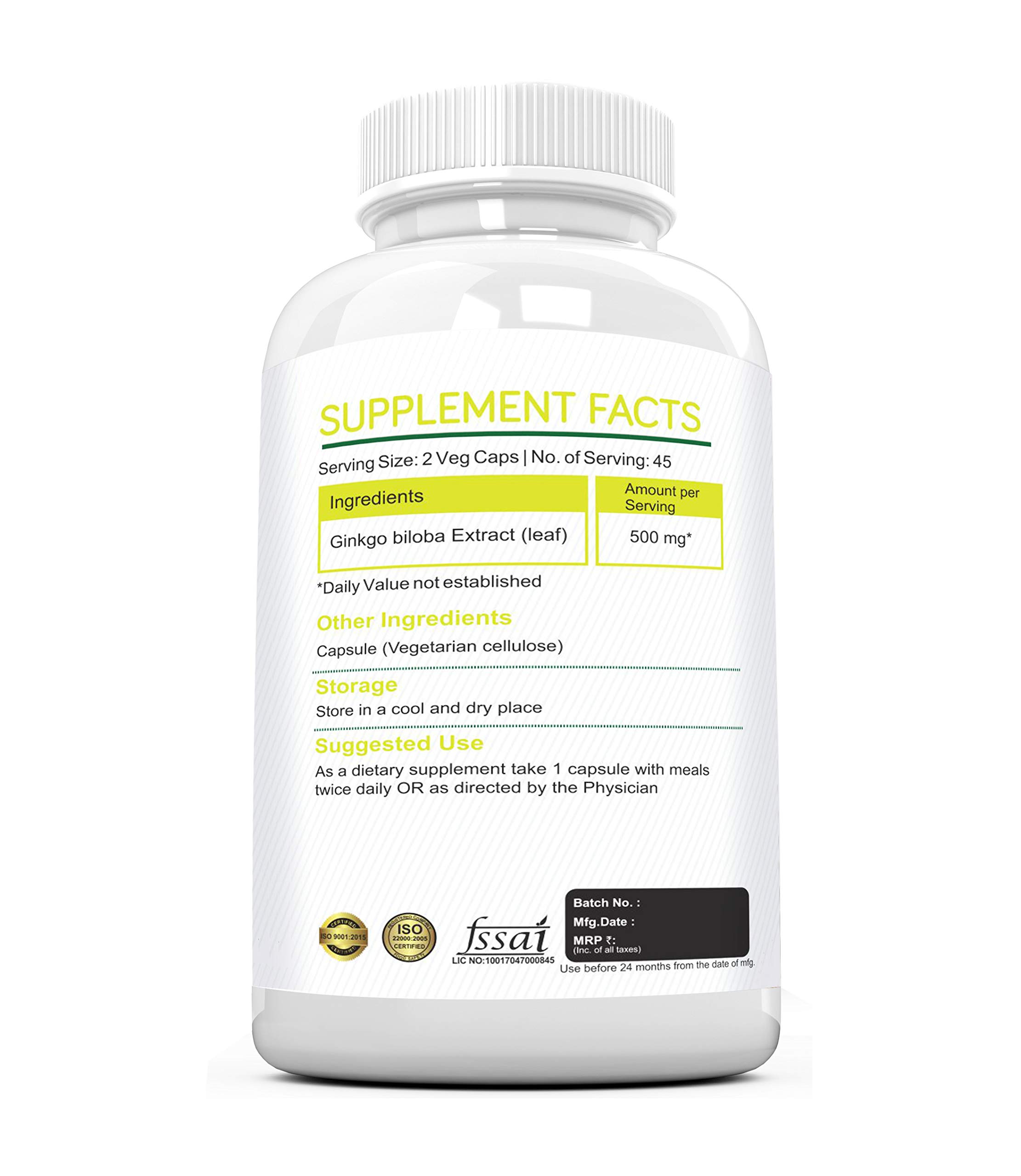 GINKGOBILOBA - 500 mg - 90 VEG CAPSULES - Image 3 thumbnail