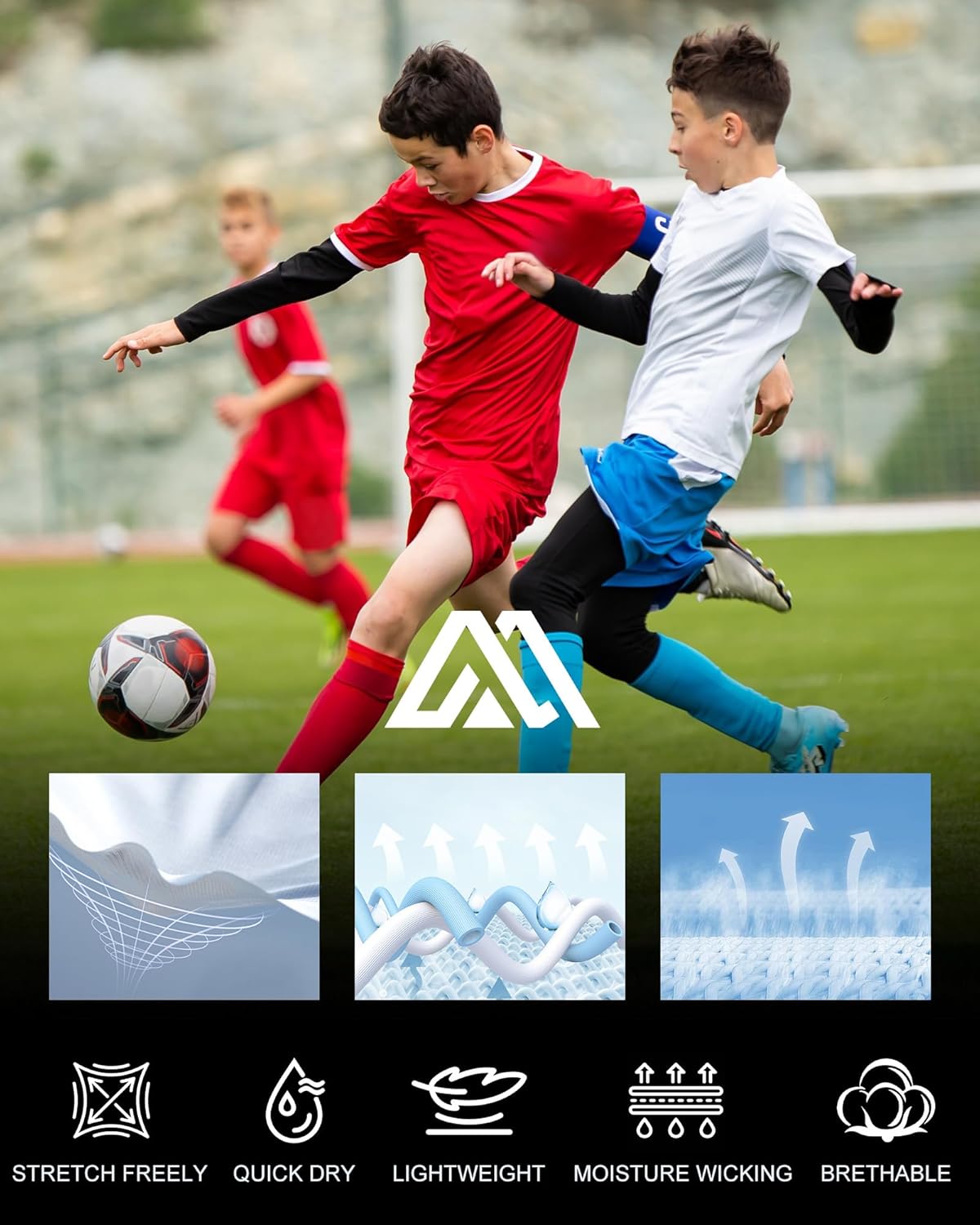 Boys Compression Shirt Youth Long Sleeve Football Baseball Soccer Undershirts Kids Quick Dry Athletic Base Layer - Image 5