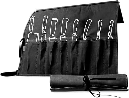 Miniatura 7 de Hudson Durable Goods Rollo de 8 cuchillos de bolsillo, 22 pulgadas de ancho x 17 pulgadas de alto, funda de transporte de lona encerada para