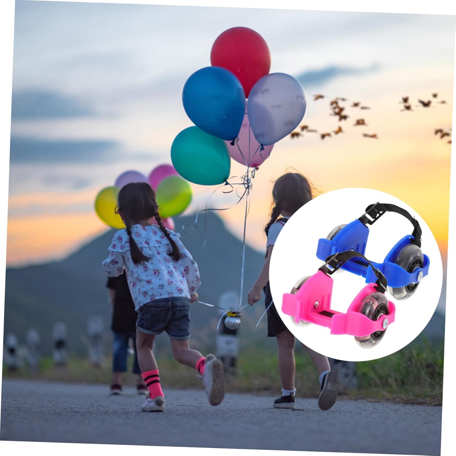 2 Pairs Light Up Roller Skates for Skating Shoes Suitable for Indoor Outdoor Sports Durable Material Fashionable Design