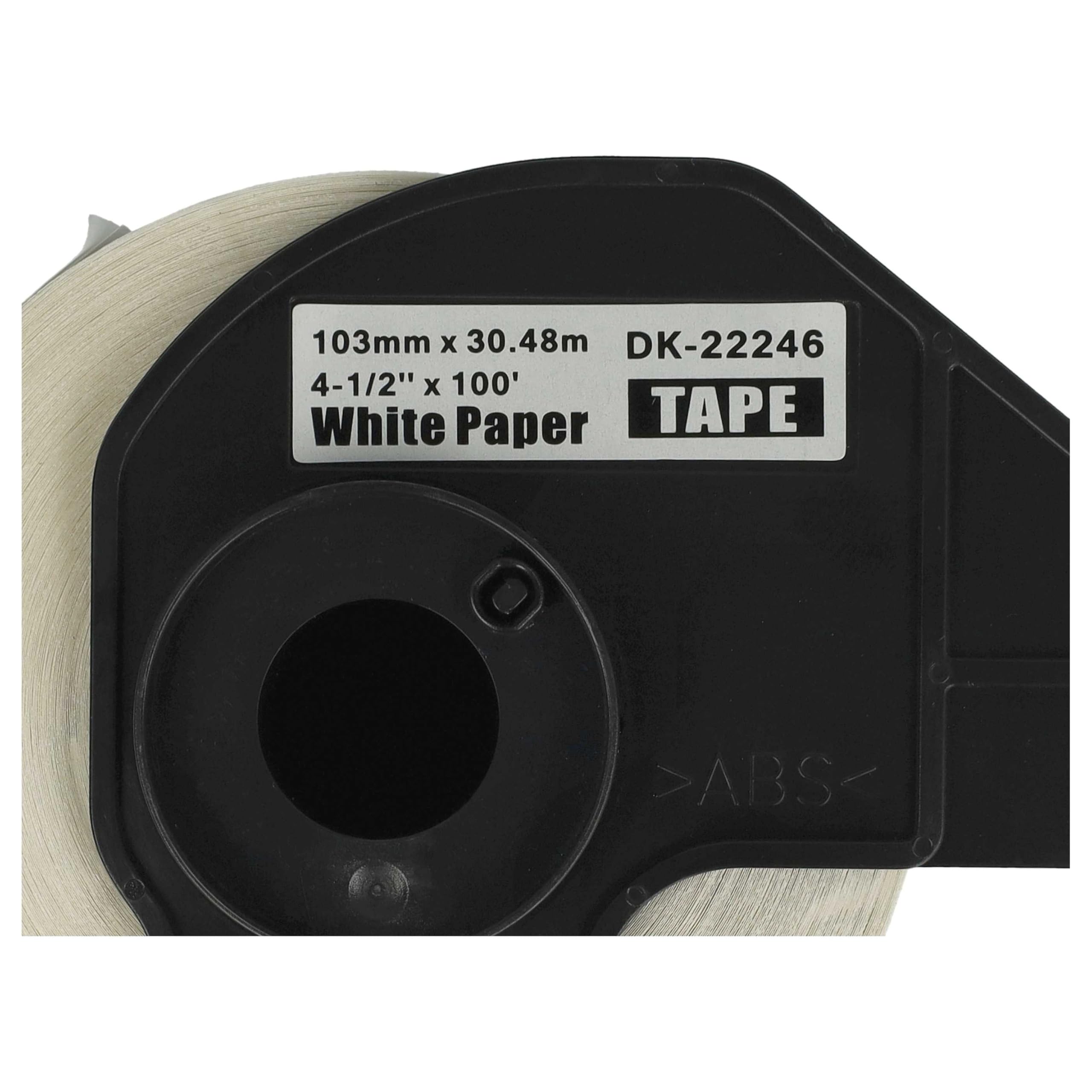 vhbw 5x rotolo etichette con supporto 103mm x 30,48m compatibile con Brother P-Touch QL 1110 NWB, QL 1110 NWBc etichettatrice - autoadesivo