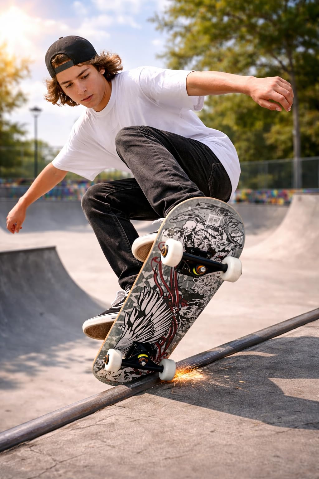 Kemik Tekerli Pro Kaykay Zımparalı Kaymaz Profesyonel Skateboard Abec 7