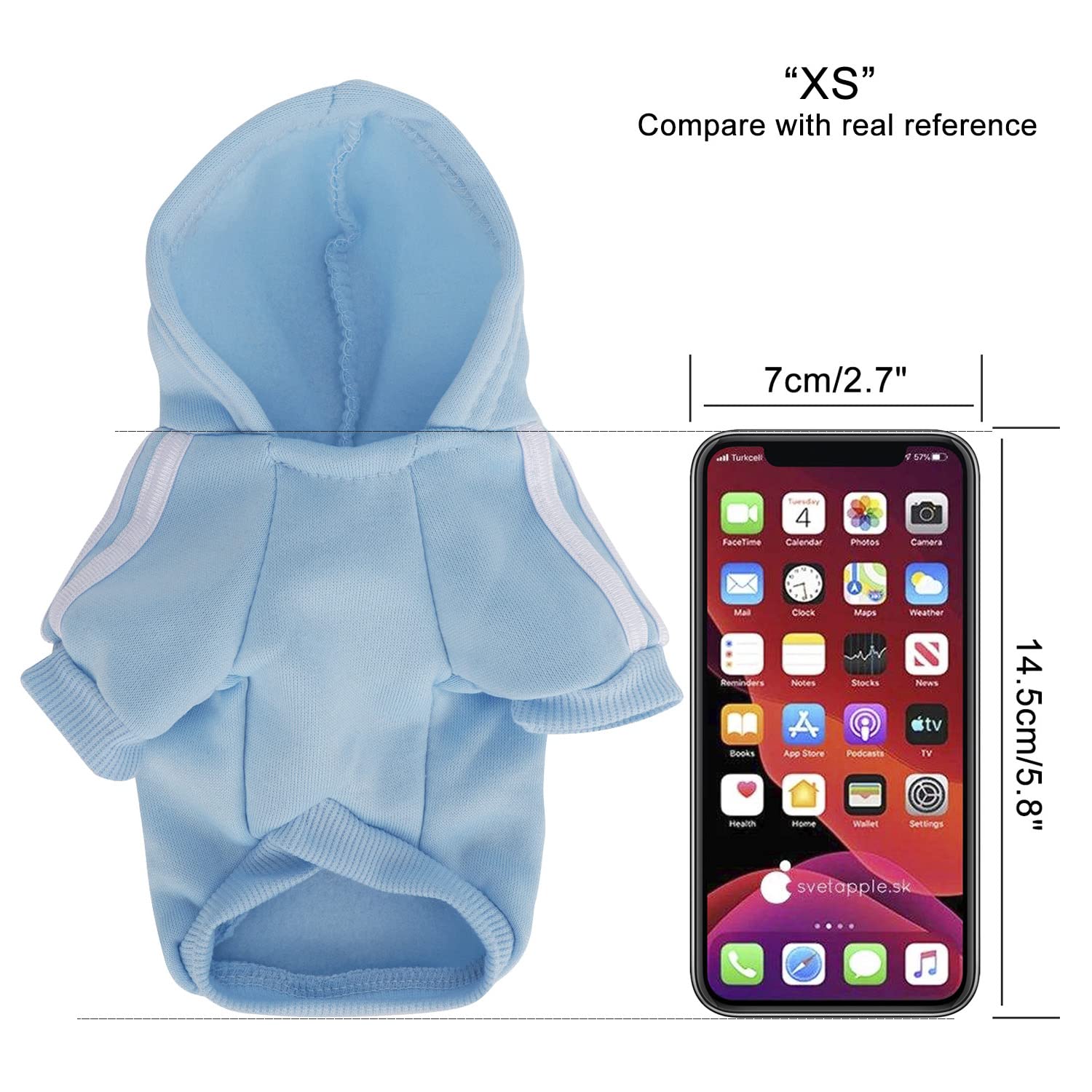 QiCheng&LYS Felpe Cani, Felpa cani Piccola Taglia, Maglioncino per Cani, Cappotto Caldo Dell'animale Domestico (Blu, XS)