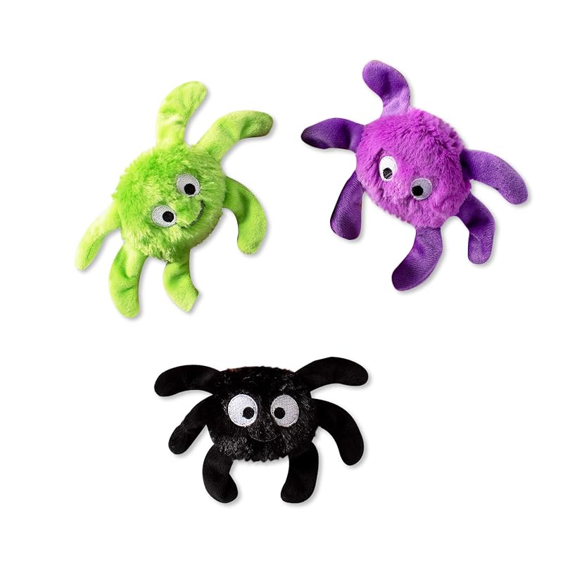 Brinquedo de Pelúcia com Apito para Cães Pequenos Fringe Spiders 3 Unidades