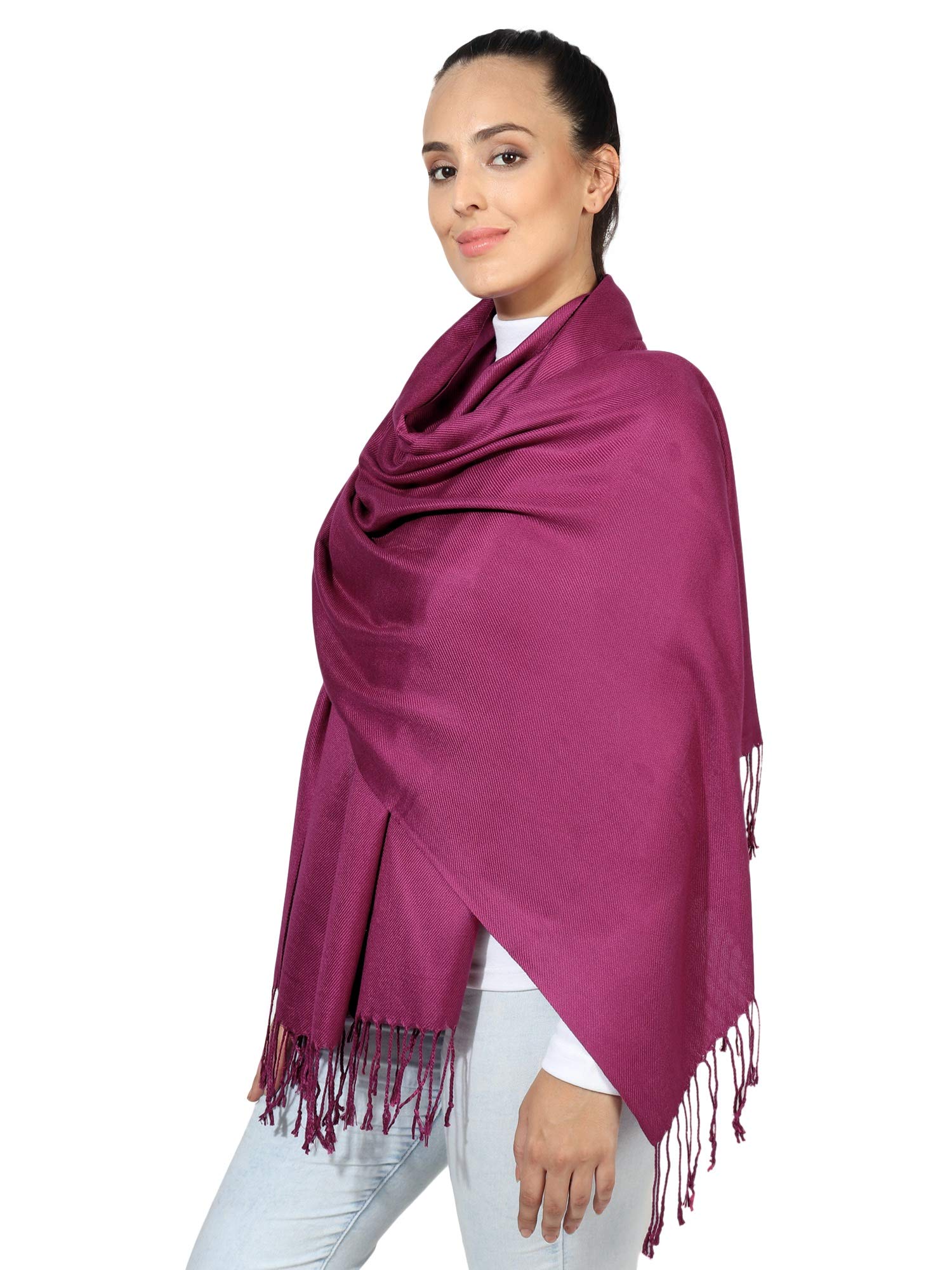 World of Shawls Super Soft Pashmina Shawl Scarf Wrap (Subtle Wine)