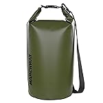 MARCHWAY Floating Waterproof Dry Bag Backpack 5L/10L/20L/30L/40L, Roll Top Sack Keeps Gear Dry for Kayaking, Rafting, Boating, Swimming, Camping, Hiking, Beach, Fishing (Leaf Camo, 10L)