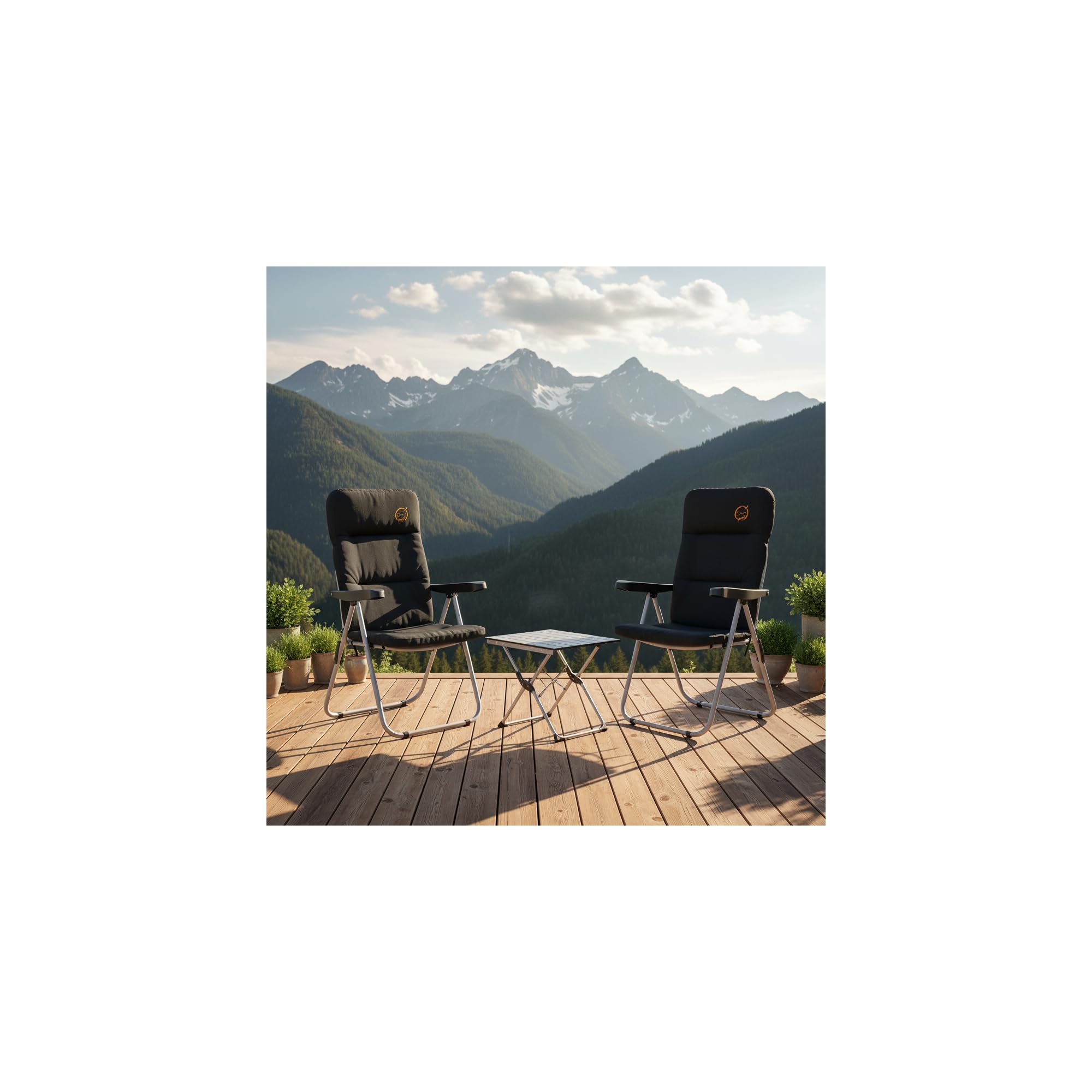 O'Camp Fauteuil de Camping Confort Pliable Multipositions - Dimensions : 70 x 62 x 105 cm