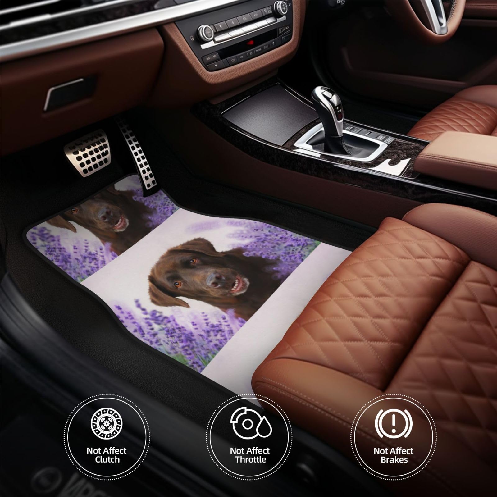 Brauner Labrador, Lavendelfarbene Retriever, 4er-Set Auto-Fußmatten, Neopren-Fußmatten für Fahrzeuge, rutschfeste Auto-Fußmatten, Autozubehör