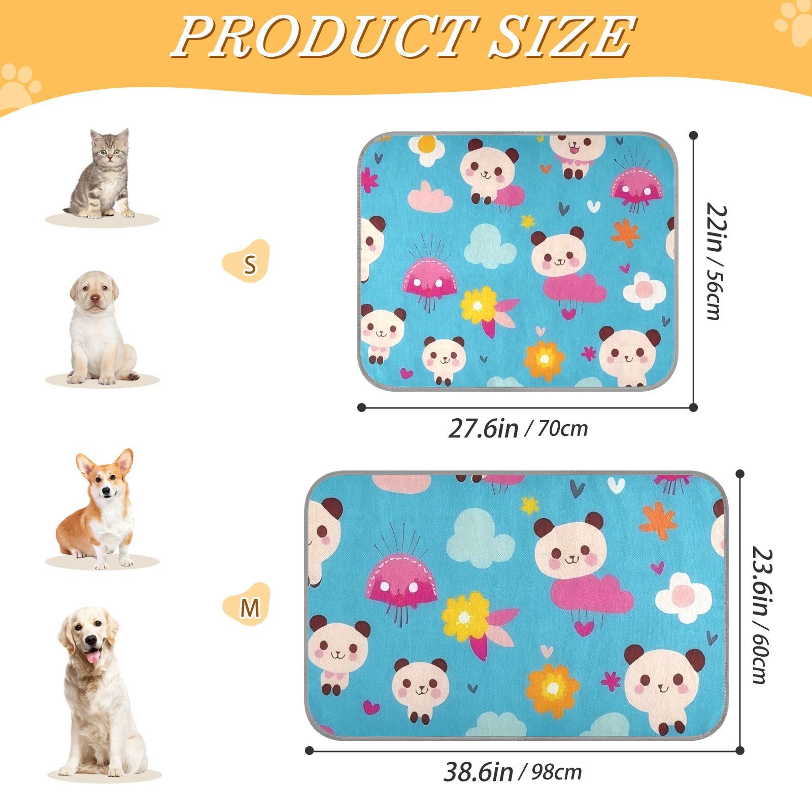 siphylline Cartoon Pandas Cute Summer Cooling for Cats Self Cooling cat Bed for Outside for s Sleeping cat Accessories cama refrescante para Perros S