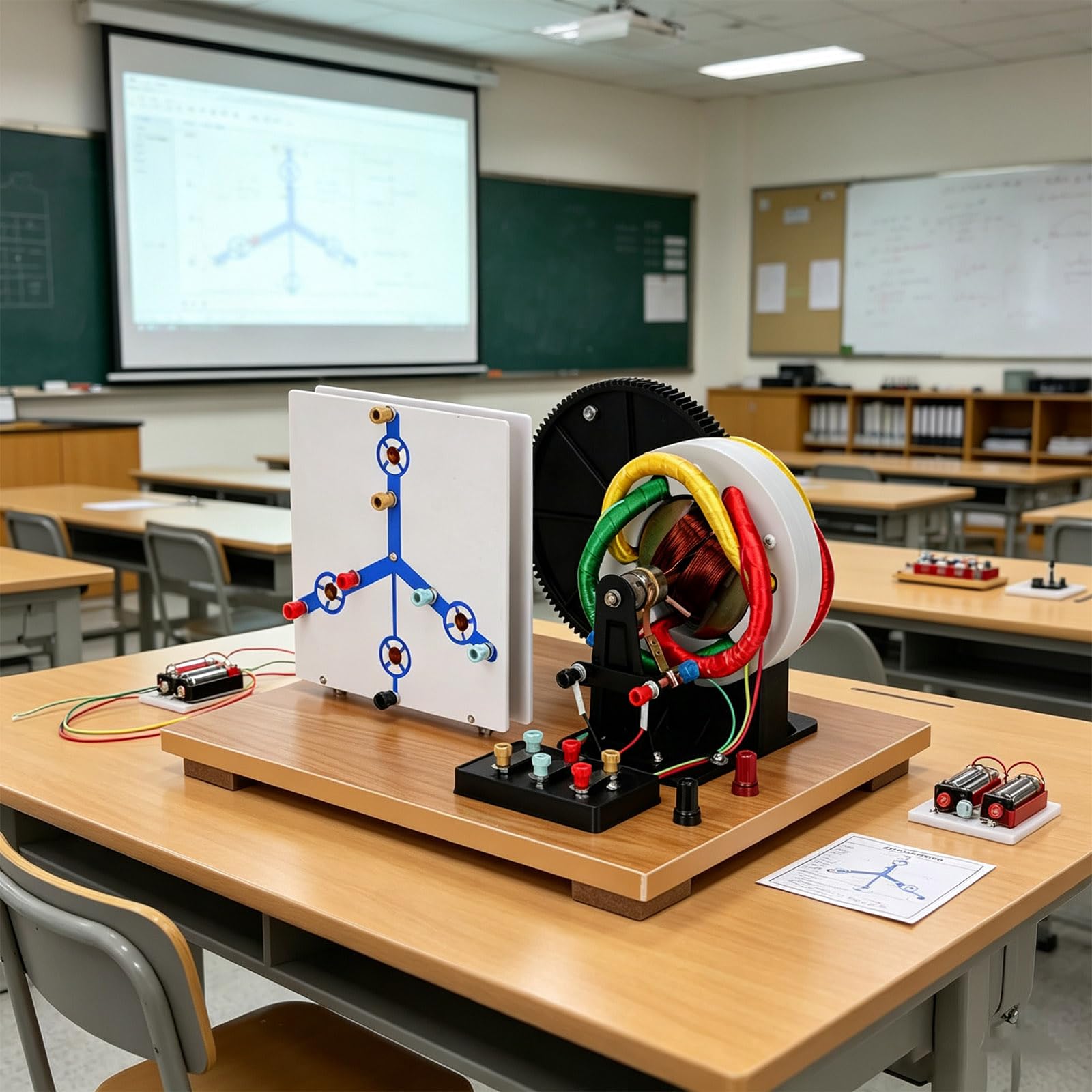 Generador de experimentos de circuito de física con manivela manual