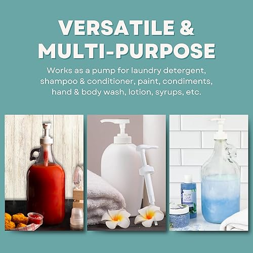 Miniatura 6 de Dispensador de bomba de galón  para botellas de plástico o vidrio  Resistente a prueba de fugas para uso comercial y doméstico  Bomba para jarra de