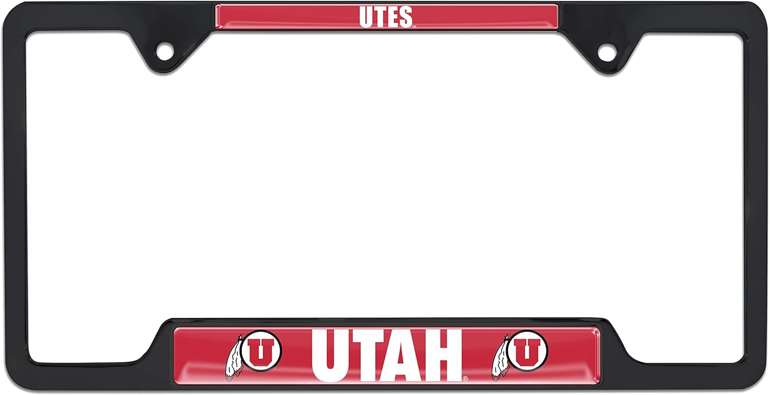 Utah Utes Black License Plate Frame