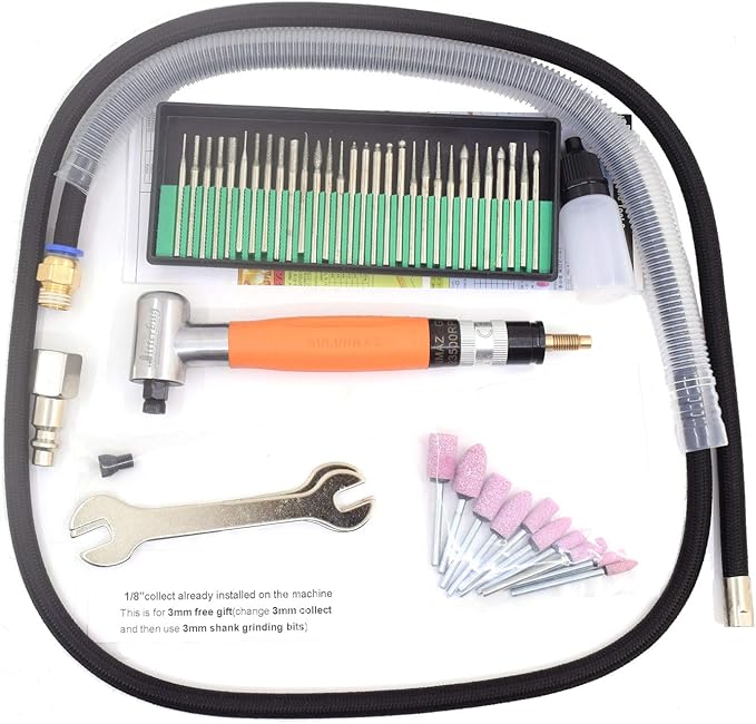90 Degree 3mm Pneumatic Micro Grinder Angle Air Micro Die