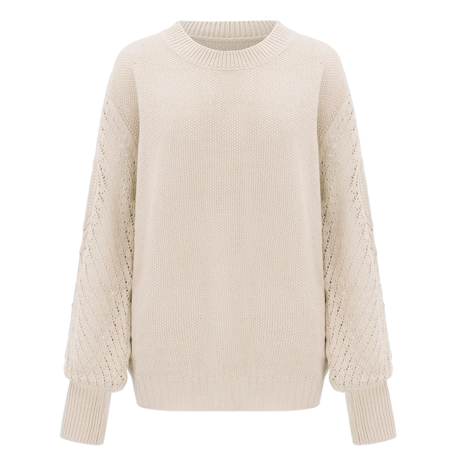 2025 Nuevo Suéter Mujer Elegante Y Elegante Cuello Redondo Suéter Fino Oversize Mujer Manga Larga Sudadera Invierno Grueso Caliente Suéter Casual Ancho Alto Punto Versátil Túnica Color Sólido Xxxxxl