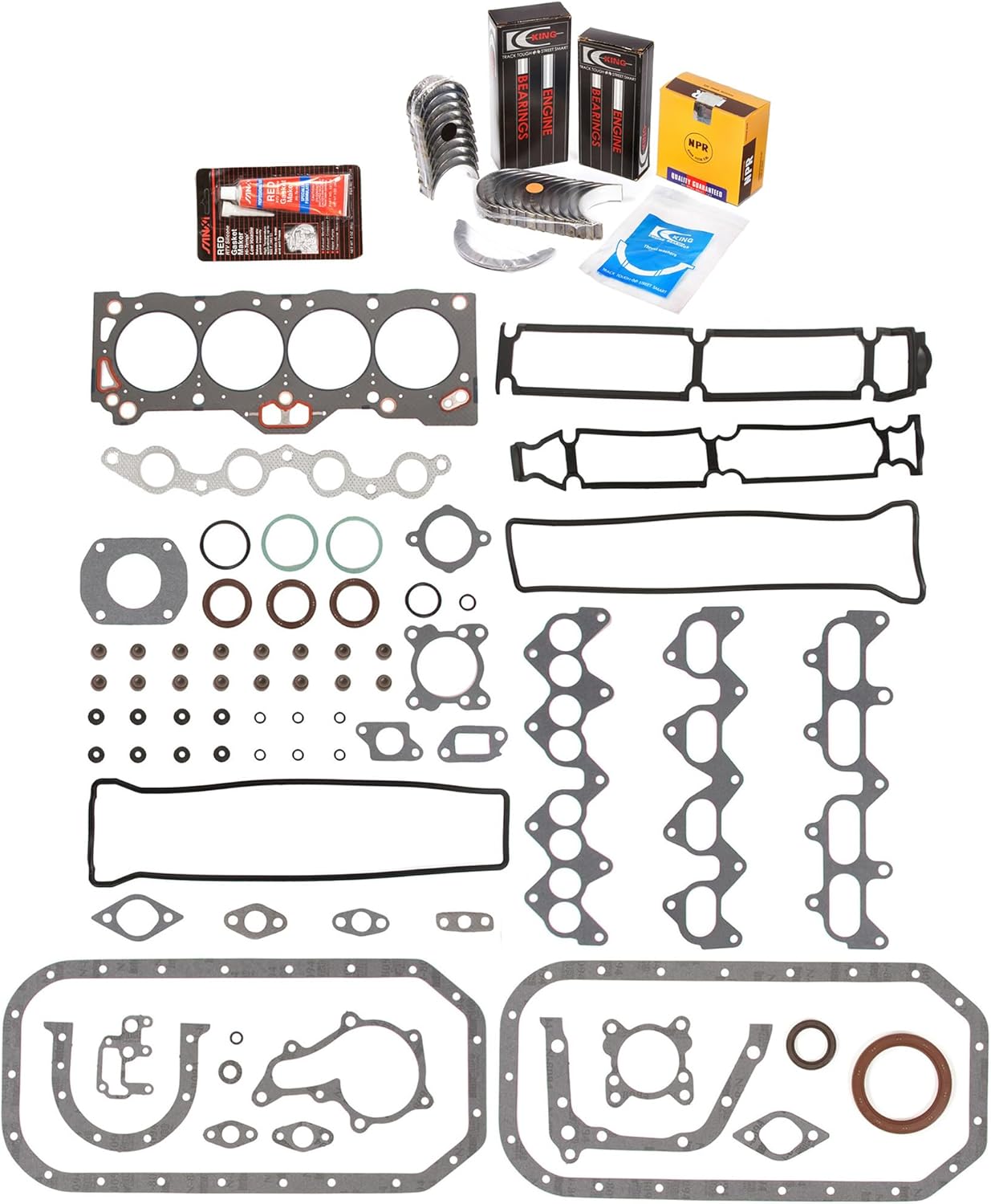 MA-4216957633-6 Full Gasket Set Bearings Rings Fit 88-89 Chevrolet Nova Toyota Corolla MR2 4AGE