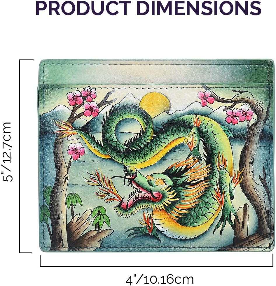 Anuschka 1780 Card Holder, Women's Hand-Painted Genuine Leather Card Holder –