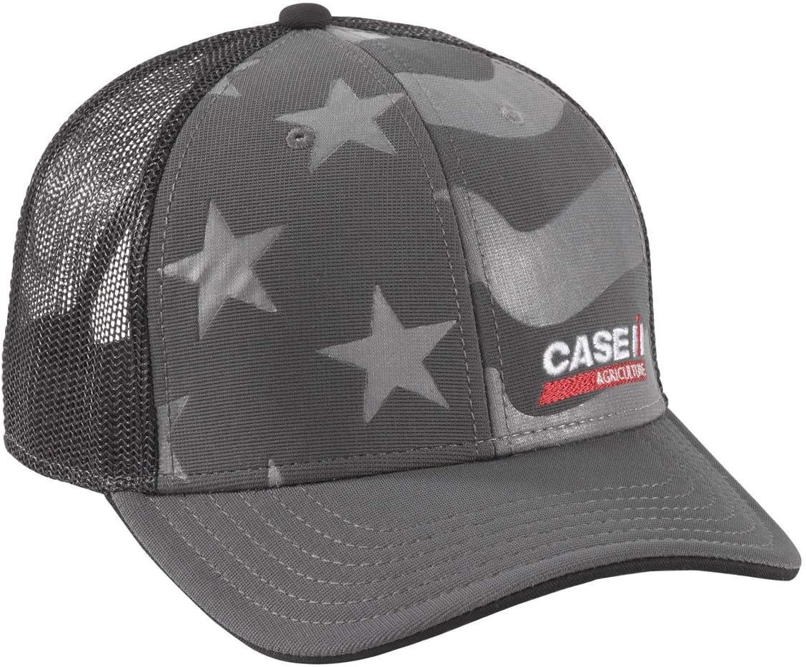 Case IH Debossed Flag Premium Mesh Back Cap 377764 Black One Size