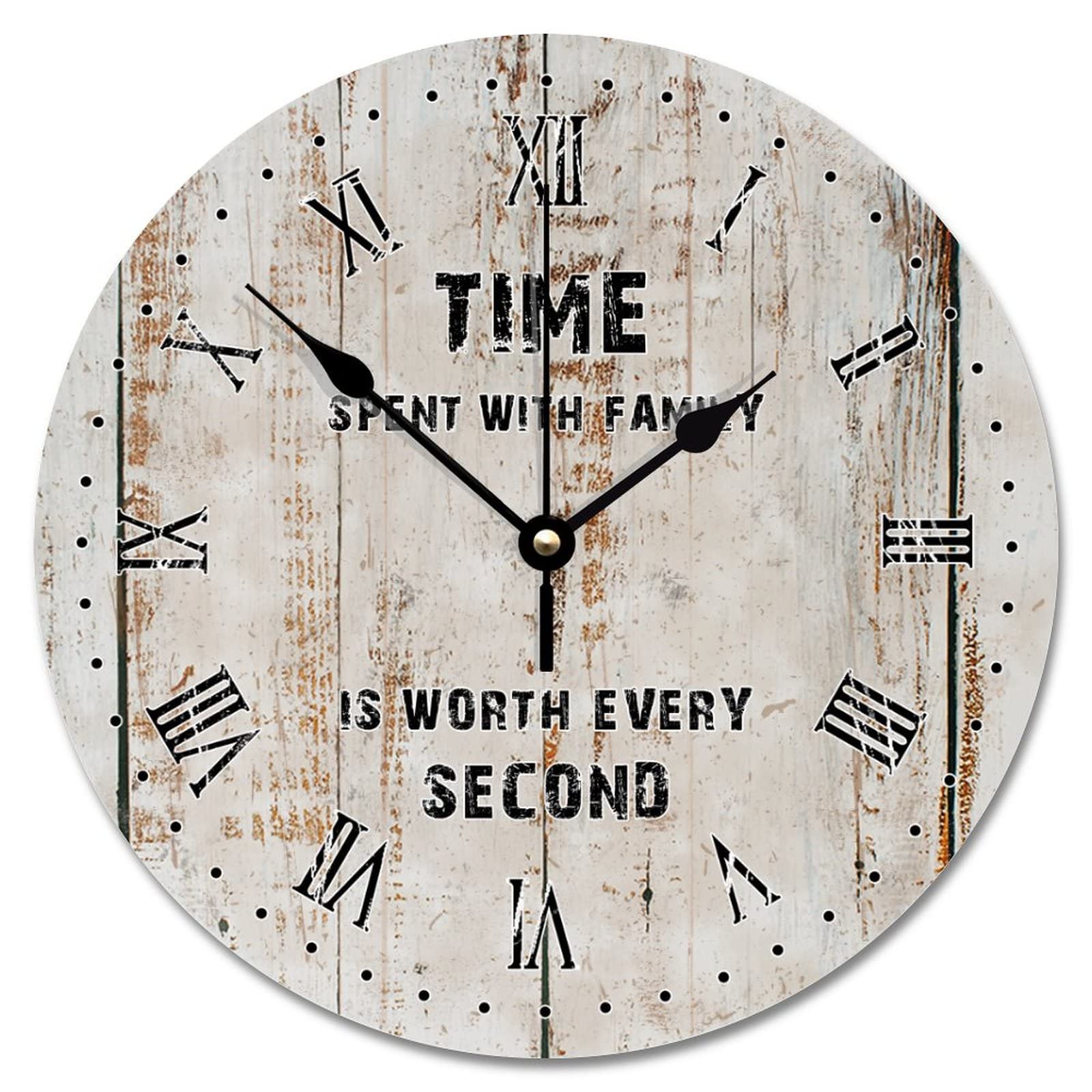 Horloge murale de 30,5 cm pour salon et cuisine au style vintage unique
