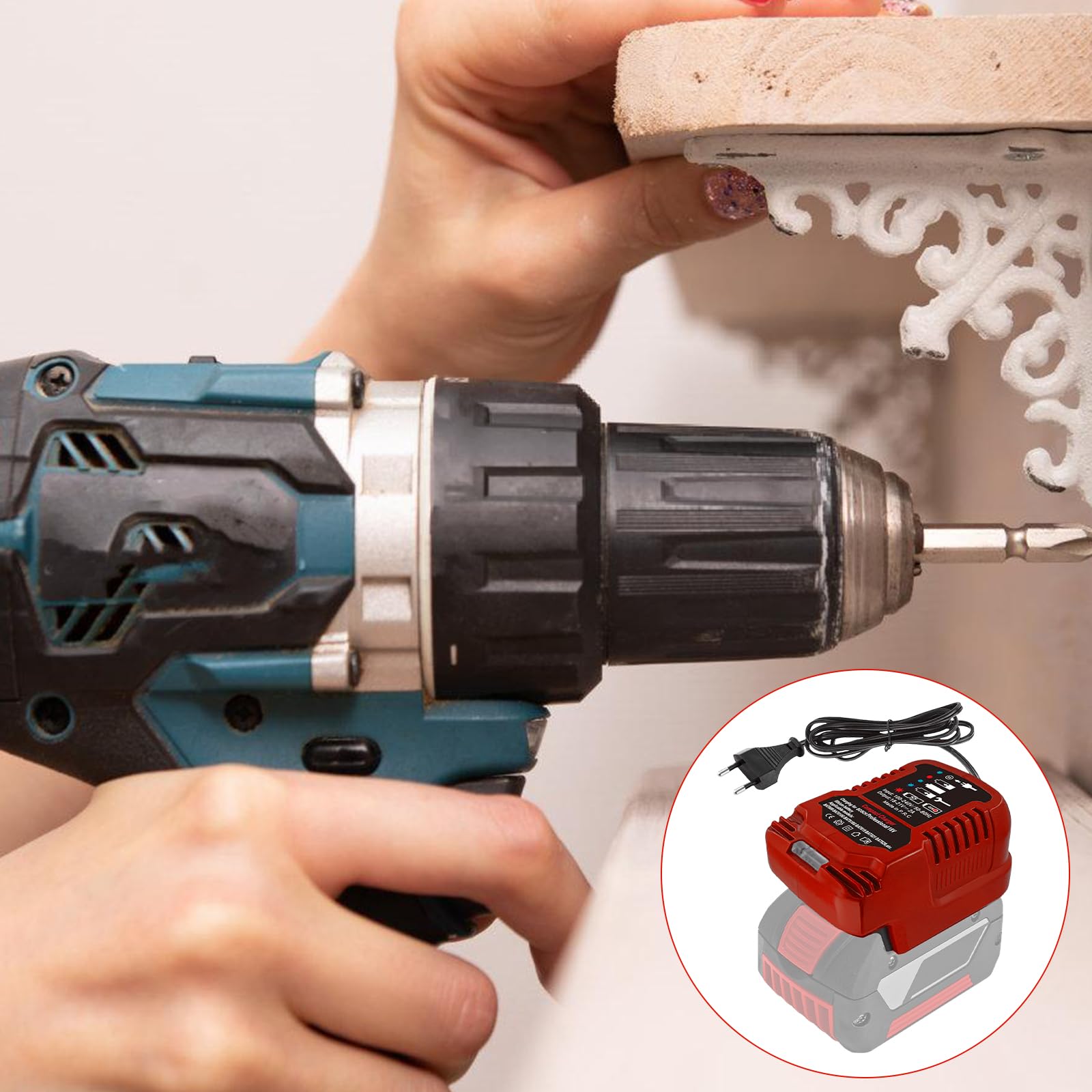 Einhell Chargeur de rechange pour batterie Einhell Power X-Change 18 V, surveillance et gestion intelligente de la charge