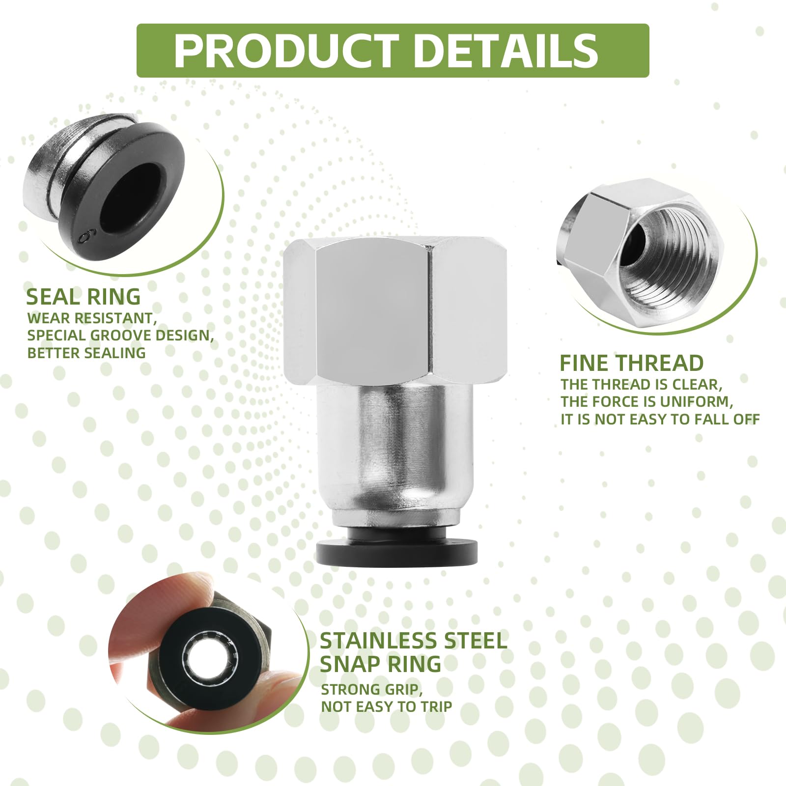 Raccordi Pneumatici Push-In 1/4" BSP Femmina - 10 Pezzi Per Tubo 6 Mm, Aria Compressa - Foto 6