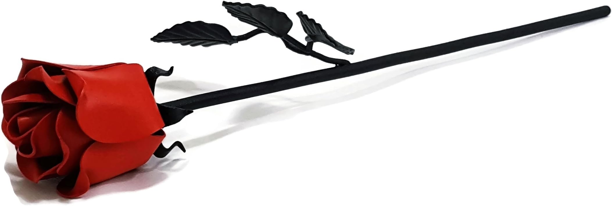 NOVECRAFTO Hand Forged Iron Rose - 100% Iron Flower in Black - Anniversary Surprise for Wife