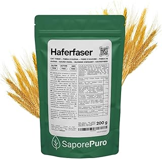 SaporePuro Haferfaser 200 g - Glutenfrei - Natürliche Ballaststoffquelle