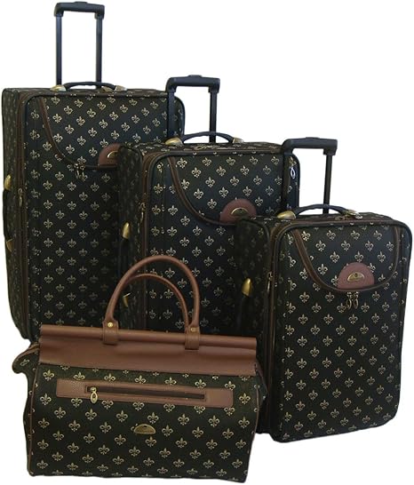 review American Flyer Luggage Lyon 4 Piece Set, Metalic Black, One Size