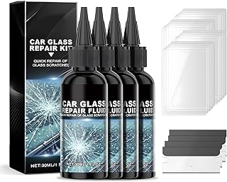 Windshield Repair Kit for Chips and Cracks: 4 PCS Windshield Crack Repair Kit - Glass Repair Kit Windshield Chip Repair Kit to Fix Chips, Cracks, Bulls-Eye,Star-Shape Cack