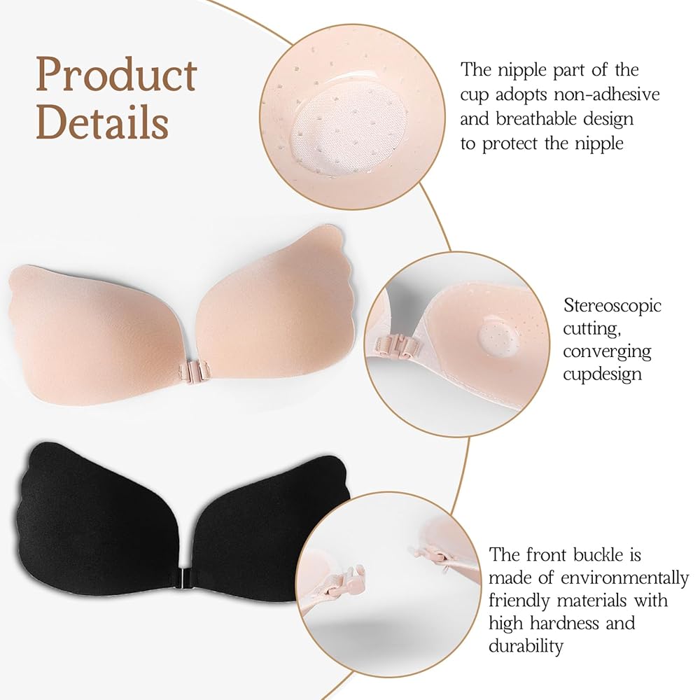 Boob Tape 2 Soutiens-Gorge Invisibles Push-Up Sans Bretelles - Adhésifs Pour Tenues Dos Nu Remonte Sein Adhesif