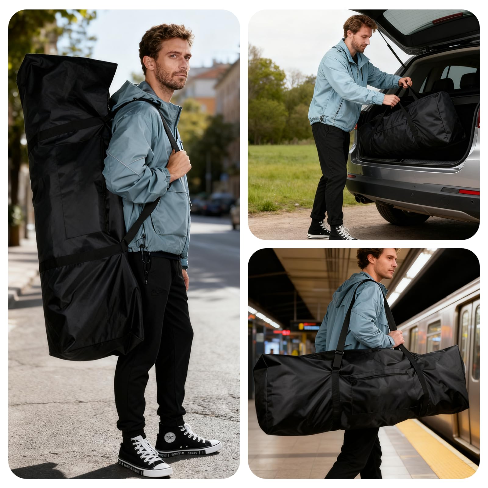 Elektroroller Tasche, Heavy Duty Elektroroller Aufbewahrungstaschen mit gepolstertem Tragegurt, Scooter Tragetasche für Transport und Aufbewahrung, Faltbares E-Scooter Zubehör