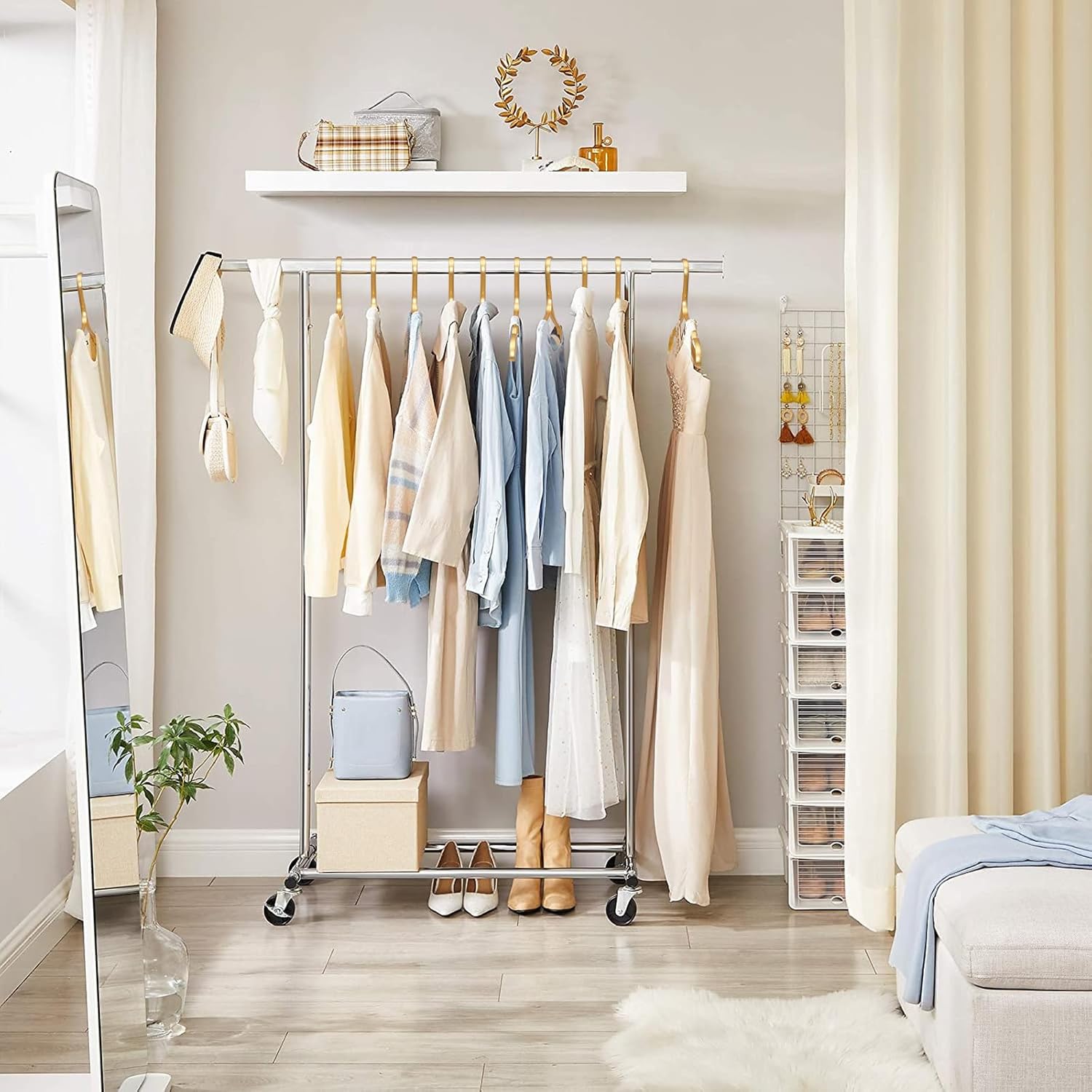 VWV 20 Pack Aluminum Hangers, 15 Inch Gold Shirt Hanger, Lightweight and Sturdy Metal Standard Hangers for Suits, Dresses, Wedding Dresses