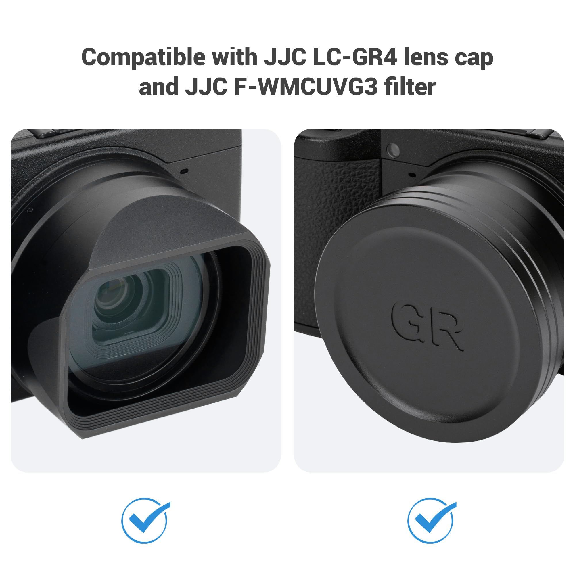 JJC Metalowa osłona obiektywu do Ricoh GR IV GRIV HDF monochromatycznych aparatów cyfrowych, GR4 ochrona przed słońcem