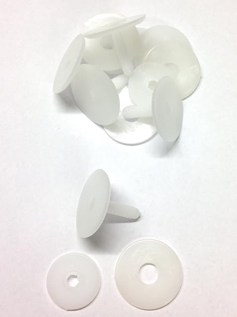 celloexpress Pack of 5 - Slim Animal Joints 55mm White - Teddy Bear & Soft Toy Making Limbs and Head Joints